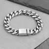 Bracelets de charme punk aço inoxidável precedente de cor prata de 14,5 mm de largura Chain Chain Link Chain Trendy for Men
