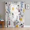 Curtain Flower Dandelion Leaves Window Treatment Tulle Modern Curtains for Bedroom Living Room Sheer Curtains Home Coffee Store Decor R230816