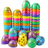 Dekompresyon Oyuncak 36pcs Baskılı Boş Dolgalar Doldurulabilir Paskalya Yumurtaları Plastik Yumurtalar Paskalya Sepeti Doldurma Partisi Sınıf Ödül Malzemeleri 230816