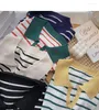 Women's Sweaters Fashion Crop Striped Sweater Soft Turn Down Collar Knitted Tops Elegant Ladies Jumper Office Casual Harajuku Pullovers