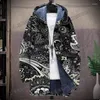 Men's Hoodies Winter Jacket Colorful Paisley Pattern Cashmere 3D Printed Hooded Fashion Casual Thick Insulation