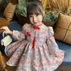 Girl's Dresses Girls 'Dress Little Girls' Hanfu Cheongsam kjol Spring Dress 2023 New Children's Floral Princess Dress R230816