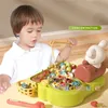 Dekompressionsleksak 4 In1 Baby Montessori Toys Toddler Fishing WHAC-A-MOLE Pull Matrot Feed Learning Educational Toys for Baby Gifts 230816