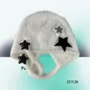 Beanie/Skull Caps Y2k In Hat Cute Imitation Mink Hat Women Ear Protector Star Decorate Lacing Strap Warm Trend Sweet Winter White Beanie Cap 230815