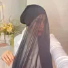 Roupas étnicas 2 camadas CAB EMNER E HIJAB instantâneo de cachecol com um capô sob chiffon de design exclusivo para mulheres muçulmanas