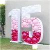 Party Decoration 1m NT Big Number 1 2 3 4 5 Balloon Filling Box Stand Diy Baby Birthday Organic Mosaic Decor Frame Anniversary Drop de Dhymx