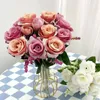 Decoratieve bloemen Europese stijl Rose kunstmatige zijde Gedroogd decoratiejaar Geschenk Valentijnsdag Tafel Atmosfeer Decor Decor