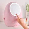 Box di stoccaggio di cosmetici da 1 pc con specchio per trucco a LED, organizzatore di trucco per il trucco per la cura della pelle per la cura della polvere in plastica, scatola di stoccaggio multifunzionale per il bagno