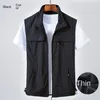 Men s Vests Thin Tooling Loose Quick Drying Vest Outdoor Sports Coat Multi Pocket Stand Collar Spring Camping Fishing 230815