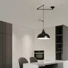 Ljuskronor nordiskt matbord utfällbar vipparm hängande lampa Enkel modern svart vit vikning Lång polskronor LED