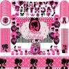 Other Event Party Supplies Pink Girl s d Birthday Decoration Balloon Tableware Backdrop Girl Supplise Kids Toys 230815