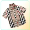 Fashion Toddler Kids Boy Summer Short Sleeve Plaid Shirt Designer Button Shirt Tops Clothes 28 Y358S2079604