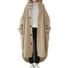 女性のトレンチコート秋の冬コート女性フード付きシングルブレストウィンドブレーカーオーバーコート足首の長さ太いポケットレディアウトドアジャケット