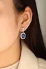 Dangle Earrings Drop Earring 9k White Gold Lab Sapphire For Women Charm Statement Stud Diamond Unique Jewelry