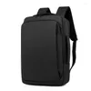 Mochila 15.6 "Estudiante de negocios para hombres Knapsack Oxford Bag Travel Bag Laptop Impermeable Resistente de ropa USB RESISTANTE