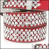 Riemen Clogodile echte lederen riem voor vrouw vrouwelijke mode luxe ontwerper Sparkling FL diamanten zirkon 110 cm 3,6 ft pin buckle 91 dheed