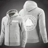 Erkek Hoodies Sweatshirts Vikings Odin Savaşçı Efsanesi 2023 İlkbahar ve Sonbahar Erkekler Soylu Fermuar Hoodie Giriş Spor Giyim Moda Külot Uzun Kollu 230815