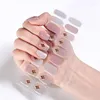 False Nails 24Strips Semi Cured Gel Nail Stickers Set For UV Lamp Full Cover Solid Color Manicure DIY Oil Film Patch