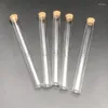 10pcs/20pcs Lab DIA 12mm To 30mm Clear Glass Test Tube With Cork Stoppers Flat Bottom Tubes In Laboratory Supplies