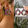 Stud Colorful Series Shiny Big Earrings For Women 2023 Trend Luxury Round Fashion Jewelry Girl Party Accessories Gift 230816