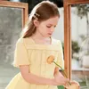 Flickans klänningar Girls 'Dress Version Foreign Short Sleeve Summer Dress New French Slim Children's Dress Sweet Girls' Princess Dress