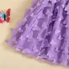 Girl's Dresses Kid Baby Girls Two Piece Outfits Butterfly Princess Tulle Dress and Headband for Party Summer Children Clothes R230815