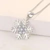 Necklace Earrings Set Trendy Snowflake Pendant Girls Choker Accessories Fashion Princess Silver Plated For Women Jewelry Gift