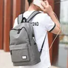 Rucksack USB-Ladung 15,6-Zoll-Laptop Men College-Schulbeutel Casual Canvas Backpacks Multifunktions-Notizbuch Designer-Tasche Pack