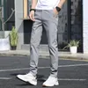 Men's Pants Stretch Casual Men Classic Slim Fit Straight Trousers Lightweight Streetwear Joggers Solid Black Clothing