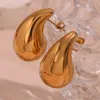 Stud Desinger Bold Stereoscopic Pear Drop Shape Stud Earrings For Woman Hollow Stainless Steel Gold Plated Silver Color Earring 230816