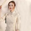 Etnik Giyim Dantel qipao Kız Çinli Elbise Sonbahar Hanfu Kadın Modern Cheongsam Robe Orientale Eleganti Harajuku Geleneksel ves288a