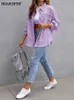 Womens Jackets Women Ripped Denim Jacket Spring Casual Distressed Jean Long Sleeve Tops with Pockets Ladies Tassels Solid Coat Loose Outwear 230815