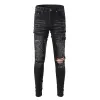 Miri jeans mens designer jeans topp kvalitet brev broderi logotyp motorcykel denim byxor baggy ksubi jeans mode hål hip hop street byxor storlek 28-40