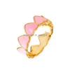 Pierścienie zespołowe koreańskie moda słodka cukierki dziewczyny czerwone różowe emaliowane serce serce uniwersalny rozmiar pierścionka palec żeńska biżuteria Drop de dhfzi