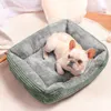 kennels pens Bed for Dog Cat Pet Square Plush Kennel Medium Small Dog Sofa Bed Cushion Warm Winter Pet Dog Bed House Pet Accessories 230816