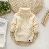 Pullover Ienens Kinder Girl Pullover Tricots Tricots Rollkragenpullover Baby Winter Tops Feste Farbe Pullover Herbst Boy Girl warmer Pullover Pull 230816