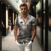 Herren -Casual -Shirts Sommerhemd Schwarz -Weiß -Stadt 3D Printed Style Mode hohe Qualität