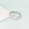 Cluster Rings Hiphop 4mm Iced Moissanite Eternity Ring Women Men 925 Sterling Silver D Color Diamond Wedding Band Pass