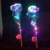 Kwiaty dekoracyjne 2pcs /niesamowita LED Fairy Rose 24K Złoty sztuczny kwiat na dziewczynę Wedding Walentynki Prezent urodzinowy