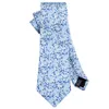 Himmelblå med vita blommor små färska män slips hankerchief manschettknappar set silke affär casual party slips jacquard woven n-502299z