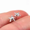 Stud Earrings Arrival Simple Smooth Pentagram Shape Fashion For Woman Small Sale Party Gifts