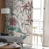 Rideau rétro fleur Grain de bois, rideaux transparents modernes pour salon chambre à coucher, rideaux en Tulle, rideau de fenêtre, cuisine, décor d'hôtel