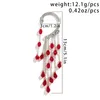 Backs Earrings Lacteo Trendy Red Small Beads Charm For Women Jewelry 2023 Crystal Long Tassel Clip Party Street Wedding Gifts