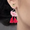 Dingle örhängen 1 par kvinnor släpp Tassel Flamingo Dekorativa smycken