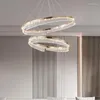 Chandeliers Luxury Golden Circle Ring LED Ceiling Lamps Room Decoration Dimmable Simple Design Lamparas For Living