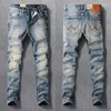 Herren Jeans Ly Designer Modelmen Retro Blue Stretch Slim Fit Ripped Elastic Vintage Denimhose Hombre Baumwollhosen