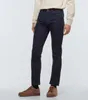 Mens Long Pants İtalyan Tasarım Loro Piana Temelo Slim Jeans Europoean ve Amerikan Katı Pantolon