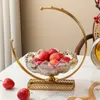 Plates Nordic Metal Glass Dry Fruit Plate Light Luxury Feng Shui Household Living Room Crystal Storage Ornaments