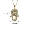 Personality Palm Eyes Hand of Fatima Pendant Necklace Gold Plating Ladies Necklaces