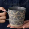Muggar 12 färger Vintage Ceramic Cup Minimalist Office Teacup Couples Exclusive Style Stoare Mug Coffee